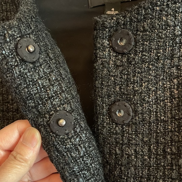 🔥🔥ANN TAYLOR | Oversized Chanel-Like Black Tweed Layering Jacket - sz 4/6 - Picture 6 of 11